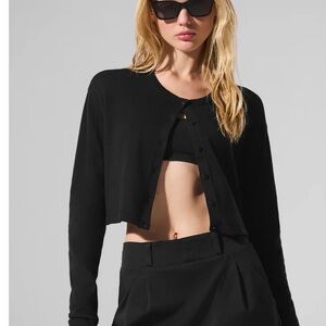ALO Yoga Black Cardigan Sweater